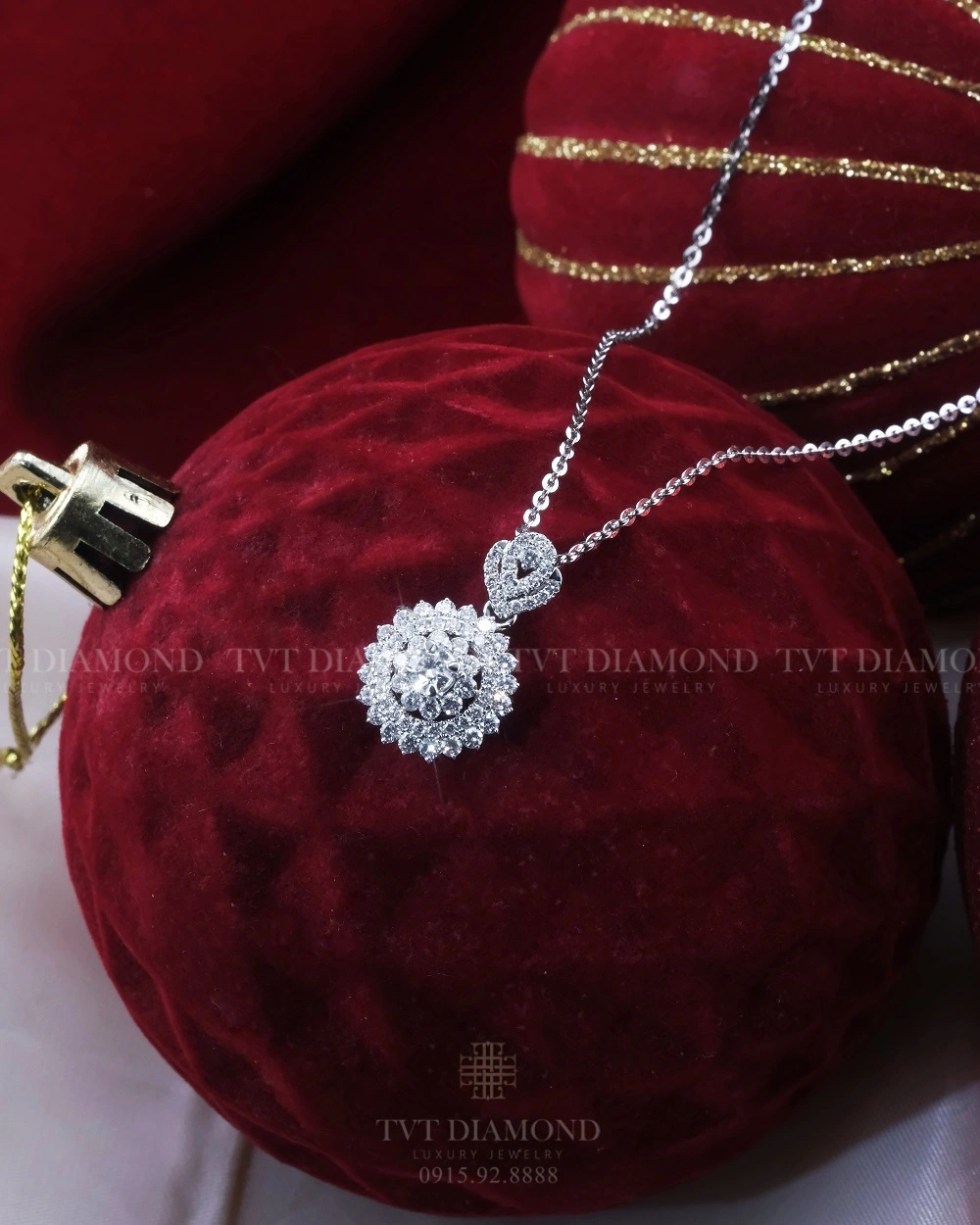 Dây chuyền kim cương gắn GIA : 5536244045 3