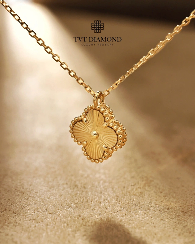 Dây chuyền Van phay 9mm vàng hồng 18k